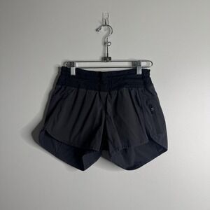Lululemon Shorts Womens 4 Black Running Athletic Zip Pocket